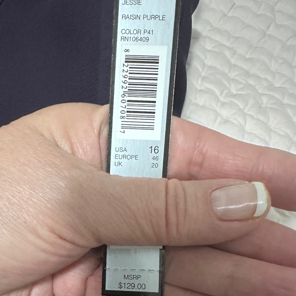 NWT TAHARI Arthur S Levine Women's Deep Purple Cap-Sleeved Sheath Dress sz 16 - Picture 7 of 8